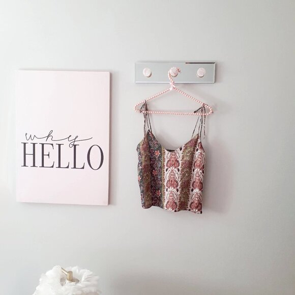 NWOT Zara floral print satin effect sleeveless self-tie strap cami top, XS - Picture 8 of 13